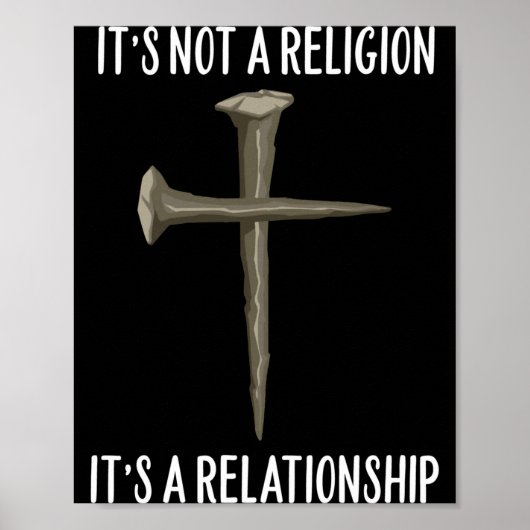 Poster Croix de relation et non de religion pour hommes (Devant)