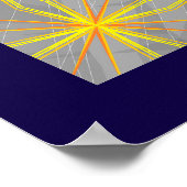 Poster Croix d'étoile dorée sur vagues grises (Coin)