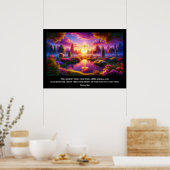 Poster Croix d'or dans un jardin paradisiaque tropical (Cuisine)