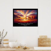 Poster Croix d'or sous un glorieux lever de soleil (Cuisine)