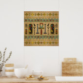 Poster Croix égyptienne - Ankh Ornament sur papyrus (Cuisine)