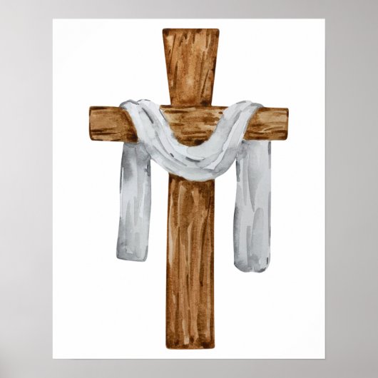 Poster Croix en bois Jésus Christ (Devant)