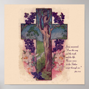 Poster Croix et arbre Christian Print