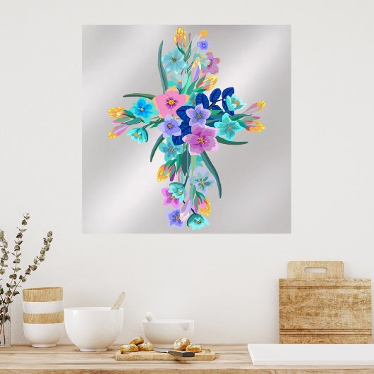 Poster Croix florale (Cuisine)
