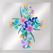 Poster Croix florale (Devant)