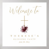 Poster Croix florale Chrétienne Mère et Blessure Bébé (Devant)