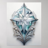 Poster Croix géométrique bleue (Devant)