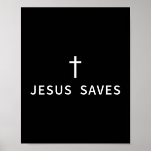 Poster Croix minimale chrétienne Jésus sauve Mode Religie