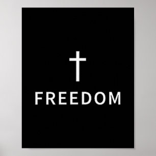 Poster Croix minimale chrétienne Liberté Religieux Modern