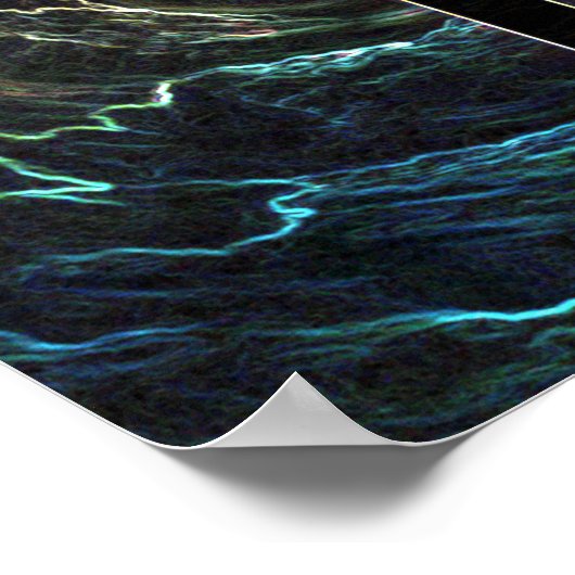 POSTER CROIX NOIRE AVEC LUMIÈRES (Coin)