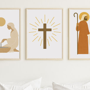 Poster Croix rayonnante