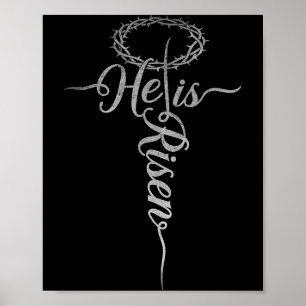 Poster Croix rétro ressuscitée pour garçons hommes femmes