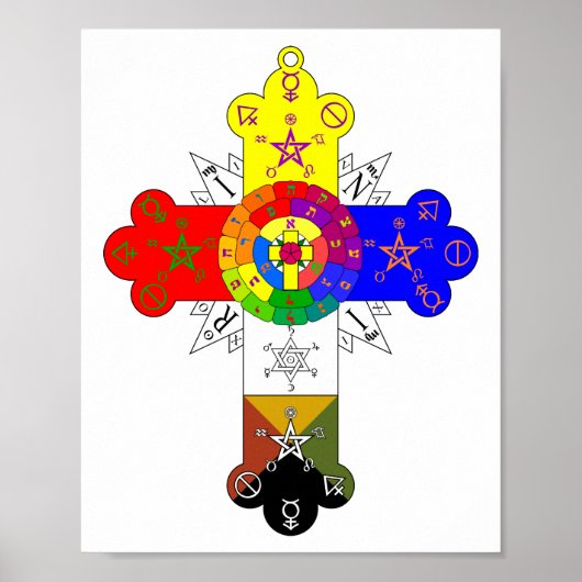 Poster Croix Rose Rosicrucienne Lamen (Devant)