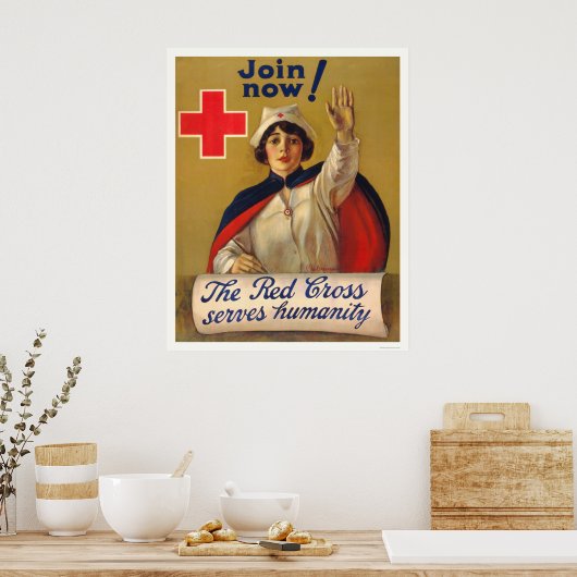 Poster Croix Rouge au service de l'humanité - Rejoignez-v (Cuisine)