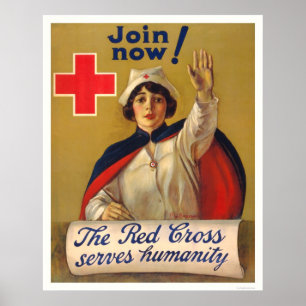 Poster Croix Rouge au service de l'humanité - Rejoignez-v
