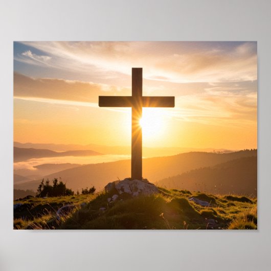 Poster Croix sur une colline (Devant)