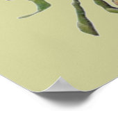 Poster Croix Verte Aux Fleurs Roses (Coin)