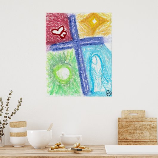 Poster Croix violette de l'amour (Cuisine)