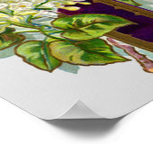 Poster Croix Violette Et Fleurs (Coin)