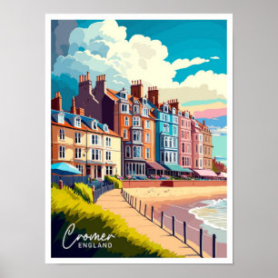 Poster Cromer Angleterre Voyage Vintage Illustration