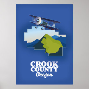 Poster Crook County Oregon map