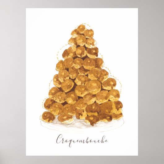 Poster Croquembouche aquarelle (Devant)