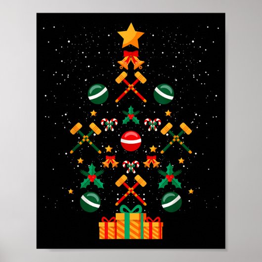 Poster Croquet Christmas Tree Xmas  (Devant)