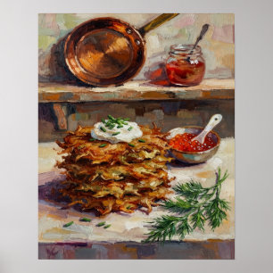 Poster Croquettes de Pommes de Terre Cuisine Nature Morte