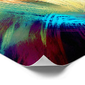 Poster Croquis Abstrait Pastel Rectangle bleu vert (Coin)