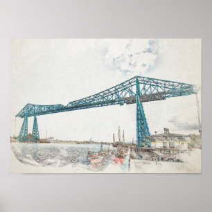 Poster Croquis artistique du pont transporteur de Middles