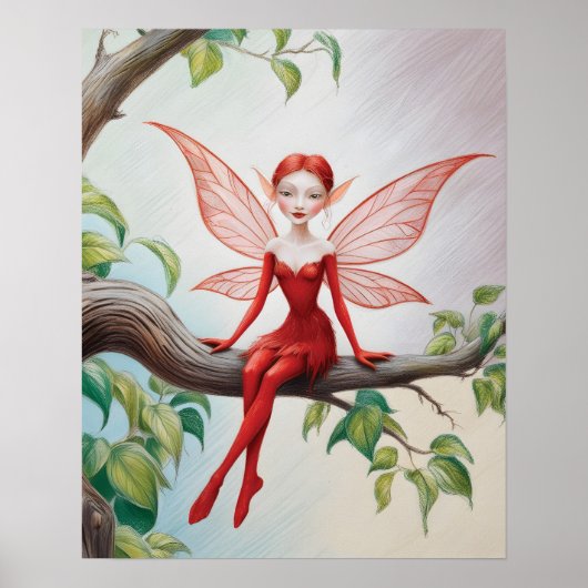 Poster Croquis au crayon rouge sur un membre (Devant)