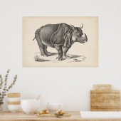 Poster Croquis Brodtmann Rhinoceros (Cuisine)