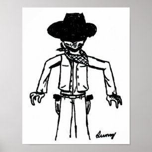 Poster Croquis Cowboy