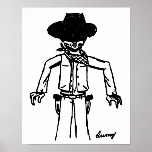 Poster Croquis Cowboy (Devant)