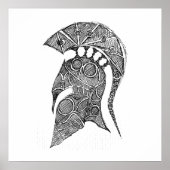 Poster Croquis de casque spartiate (Devant)