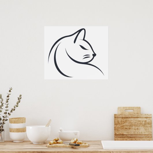 Poster Croquis de chat (Cuisine)