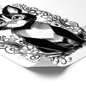 Poster Croquis de chat noir (Coin)