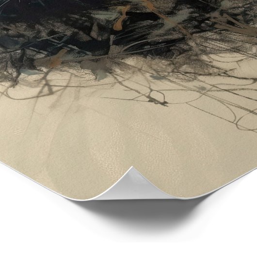 Poster Croquis de chat noir "Feline Enigma" (Coin)