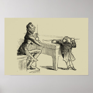 Poster Croquis de crayon de deux hommes jouant la piscine