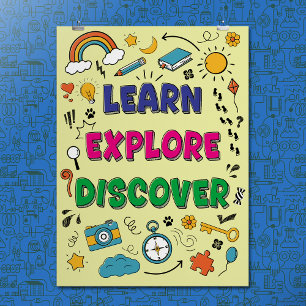 Poster Croquis de Doodle coloré moderne Citation inspiran