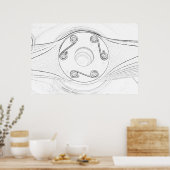 Poster Croquis de hélice d'avion (Cuisine)