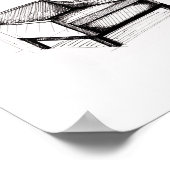 Poster Croquis de la chaise de bras rembourrée (Coin)