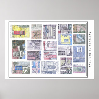 Poster Croquis de la vieille ville Alexandria, VA