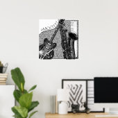 Poster Croquis de l'affiche Smooth Jazz (Bureau à domicile)