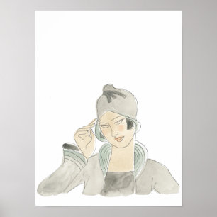 Poster Croquis de mode Flapper