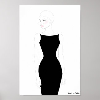 Poster Croquis de mode - Petite robe noire