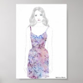 Poster Croquis de mode - Robe d'aquarelle (Devant)