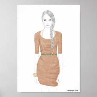 Poster Croquis de mode - Robe de sueur