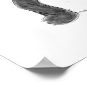 Poster Croquis de panda en noir et blanc (Coin)