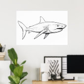 Poster Croquis de requin (Bureau à domicile)